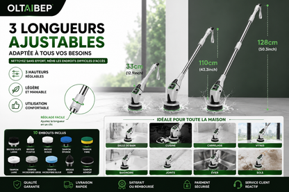 OLTAIBEP Brosse Électrique Sans Fil 10 en 1