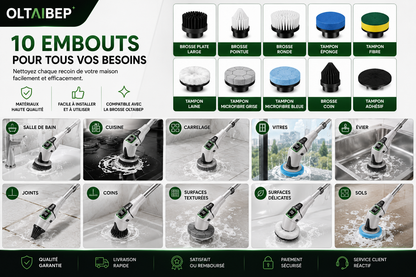 OLTAIBEP Brosse Électrique Sans Fil 10 en 1